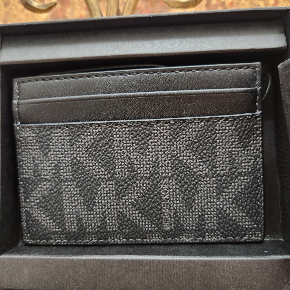 Michael Kors Black Logo Card Holder And Key Fob Set - Picture 2 of 4